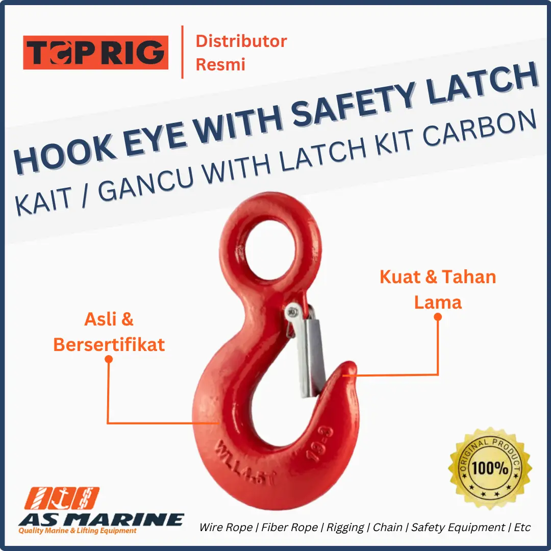 hook eye with safety latch toprig carbon